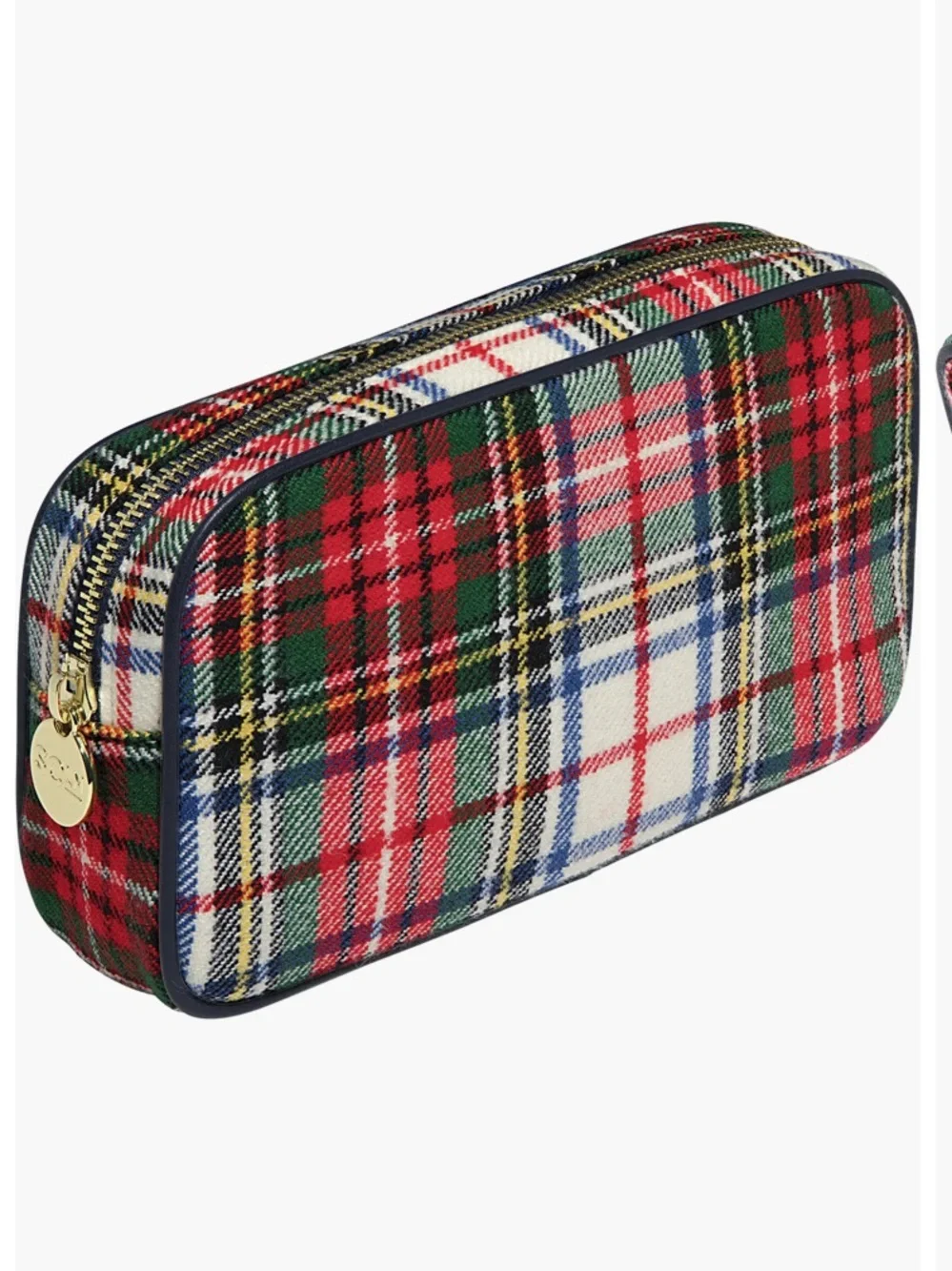 Stoney Clover Lane Red & Green Plaid Zip Cosmetic Pouch